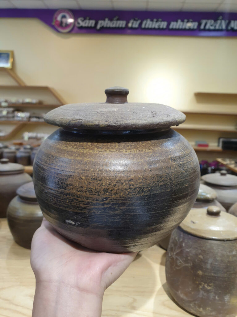 GỐM SÀNH - TRỞ VỀ VỚI ĐẤT MẸ Hũ sành tròn 1 lít đỏ 110k-15