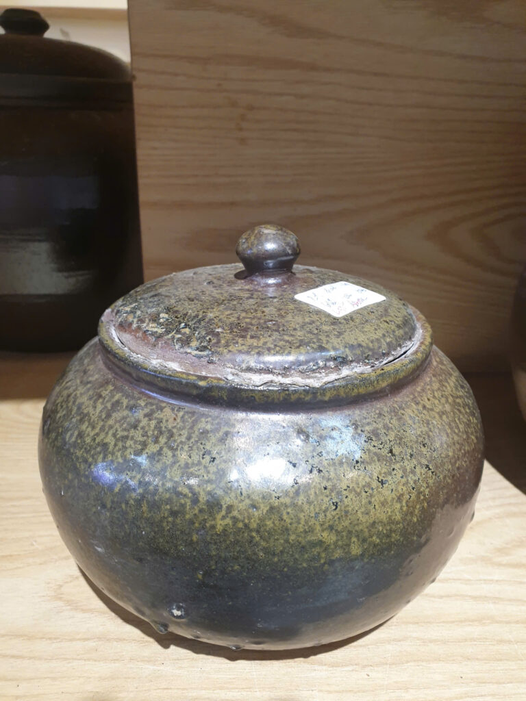 GỐM SÀNH - TRỞ VỀ VỚI ĐẤT MẸ Hũ 2 lít hoả biến vân xanh 450k còn 400k